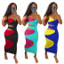 color matching sling dress Nihaostyles wholesale clothing vendor NSYDF73386
