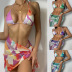 Traje de tres piezas de bikini con cordones sin espalda de color de costura para mujer, ropa de nihaostyles al por mayor NSDYS73398