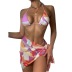 Traje de tres piezas de bikini con cordones sin espalda de color de costura para mujer, ropa de nihaostyles al por mayor NSDYS73398
