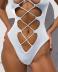 women s solid color cross strap hollow one-piece swimsuit nihaostyles clothing wholesale NSDYS73406