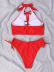 traje de baño dividido de cintura alta de color sólido hueco para mujer nihaostyles ropa al por mayor NSDYS73417
