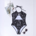 women s hanging neck hollow high-elastic tight-fitting one-piece swimsuit nihaostyles clothing wholesale NSDYS73426