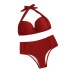 Venta al por mayor de ropa de nihaostyles de bikini de alta elasticidad sin respaldo de color sólido de verano para mujer NSDYS73430