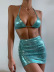 women s solid color shiny backless bikini with short skirt nihaostyles clothing wholesale NSDYS73432