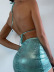 women s solid color shiny backless bikini with short skirt nihaostyles clothing wholesale NSDYS73432