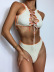 women s knitted lace-up hollow bikini with raw edge nihaostyles clothing wholesale NSDYS73440