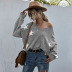 jacquard tassel V-neck design pullover knitted top Nihaostyles wholesale clothing vendor NSDMB73446