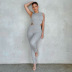 solid color side waist hollow shaping jumpsuit Nihaostyles wholesale clothing vendor NSXPF73465