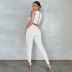 solid color side waist hollow shaping jumpsuit Nihaostyles wholesale clothing vendor NSXPF73465