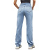 Pantalones de mezclilla de pierna ancha de cintura alta fina con agujeros rasgados para mujer ropa de nihaostyles al por mayor NSJM73527