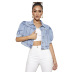 women s loose bubble short-sleeved lapel denim jacket nihaostyles clothing wholesale NSJM73531