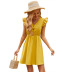women s ruffled button high waist sleeveless dress nihaostyles clothing wholesale NSJM73537