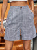 women s loose high-waist straight plaid suit shorts nihaostyles clothing wholesale NSJM73539