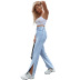 women s split wide leg loose high waist slim denim trousers nihaostyles clothing wholesale NSJM73560