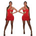 solid color off-the-shoulder dress Nihaostyles wholesale clothing vendor NSYDF73603
