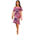 fashion printed off shoulder top skirt set Nihaostyles wholesale clothing vendor NSYDF73621