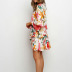 women s printed round neck stitching ruffle dress nihaostyles clothing wholesale NSYIS73784