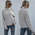 Long-Sleeved Ripped Knitted Turtleneck Sweater NSDMB73674