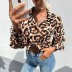 women s loose long-sleeved leopard-print lapel jacket nihaostyles clothing wholesale NSDMB73694