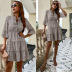 women s leopard print lace-up leisure holiday dress nihaostyles clothing wholesale NSDMB73700