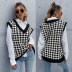 women s loose houndstooth v-neck knitted vest nihaostyles clothing wholesale NSDMB73703