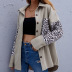 women s stitching leopard print long-sleeved jacket nihaostyles clothing wholesale NSDF73709