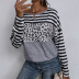 women s loose round neck printing long-sleeved t-shirt nihaostyles clothing wholesale NSDF73717