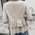 women s V-neck single-breasted double-layer pleated long-sleeved t-shirt nihaostyles clothing wholesale NSDF73722