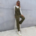 women s sleeveless v-neck solid color bow slim suspender jumpsuit nihaostyles clothing wholesale NSDF73729