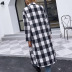 women s lapel black and white plaid windbreaker nihaostyles clothing wholesale NSDF73737