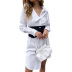 Vestido blanco de manga larga y cintura alta NSDF73742