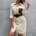 women s single-breasted lapel loose dress nihaostyles clothing wholesale NSDF73744