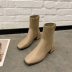 Chunky heel knit short boots nihaostyles clothing wholesale NSYUS73777