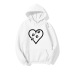 Fleece Hoodie With Heart Cat Claw Printed NSYAY74223