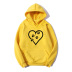 Fleece Hoodie With Heart Cat Claw Printed NSYAY74223