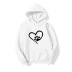 Fleece Hoodie With Heart & Cat Claw Printed NSYAY74222