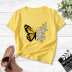 Stitching butterfly and daisy print short-sleeved T-shirt nihaostyles clothing wholesale NSYAY74209