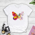 Creative color butterfly print T-shirt nihaostyles clothing wholesale NSYAY74208