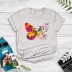 Creative color butterfly print T-shirt nihaostyles clothing wholesale NSYAY74206