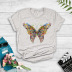 Colorful and gorgeous artistic flower butterfly print T-shirt nihaostyles clothing wholesale NSYAY74207