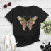 Colorful and gorgeous artistic flower butterfly print T-shirt nihaostyles clothing wholesale NSYAY74207