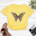 Colorful and gorgeous artistic flower butterfly print T-shirt nihaostyles clothing wholesale NSYAY74205