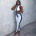 Mujer Slim Contrasting Hollow Jumpsuit nihaostyles ropa al por mayor NSFR73812