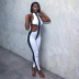 women s Slim Contrasting Hollow Jumpsuit nihaostyles clothing wholesale NSFR73812
