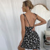 Slim Floral Suspender Print Lace Dress NSLIH73860