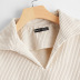 Camiseta de manga larga con cuello de polo con solapa de gofre para mujer NSLIH73861