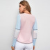 Lace Round Neck Hollow Pullover Three-Color Stitching Sweater NSLIH73887