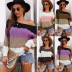 women s stitching long-sleeved sweaters nihaostyles clothing wholesale NSDY73902