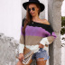women s stitching long-sleeved sweaters nihaostyles clothing wholesale NSDY73902