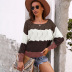 suéteres de manga larga de costura para mujer nihaostyles ropa al por mayor NSDY73902